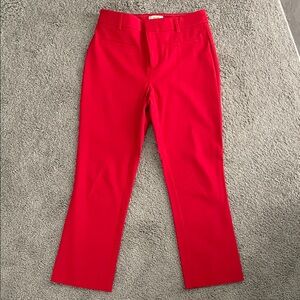 Anthropologie Red Cropped Dress Pants
